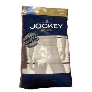 Jockey Pouch Hi-Fly Men's White Briefs Size Medium (32-34) 3 Pack - Cotton